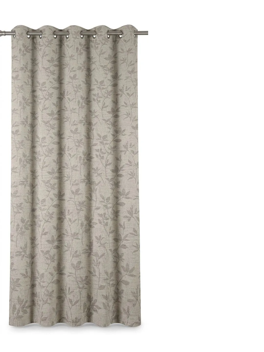 Beige & Taupe Leaf eyelet curtain in beige & taupe, alternate view
