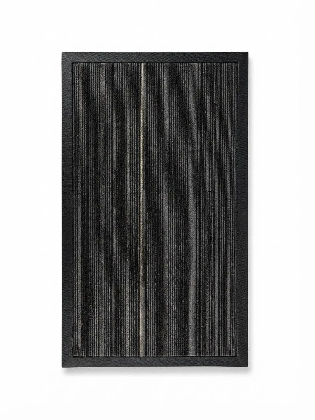 Black & Beige Striped Rubber-Border Doormat 75 x 45 cm in black & beige, full view