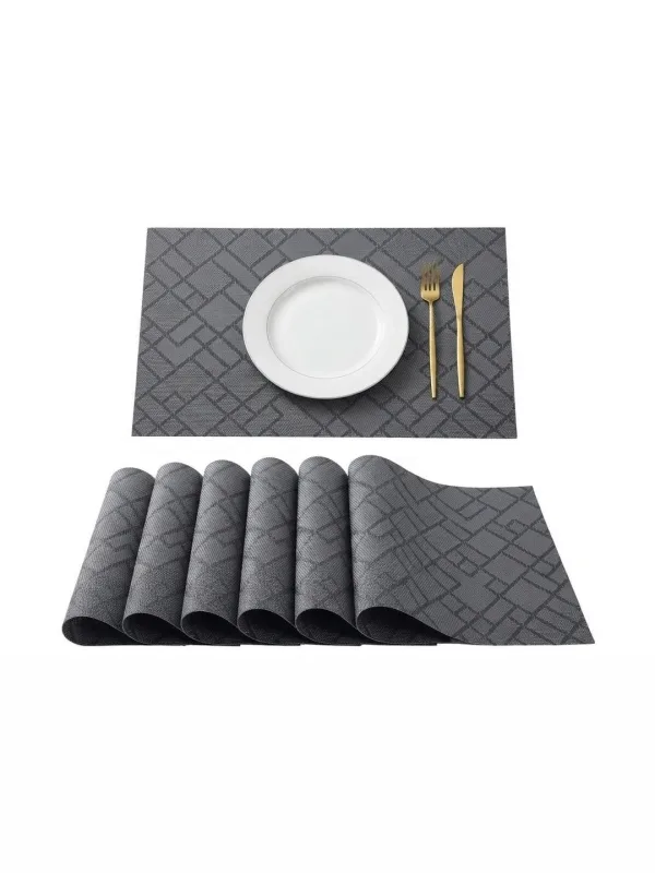 Charcoal Diamond Pattern placemats 46 x 30 cm, styled on a dining table