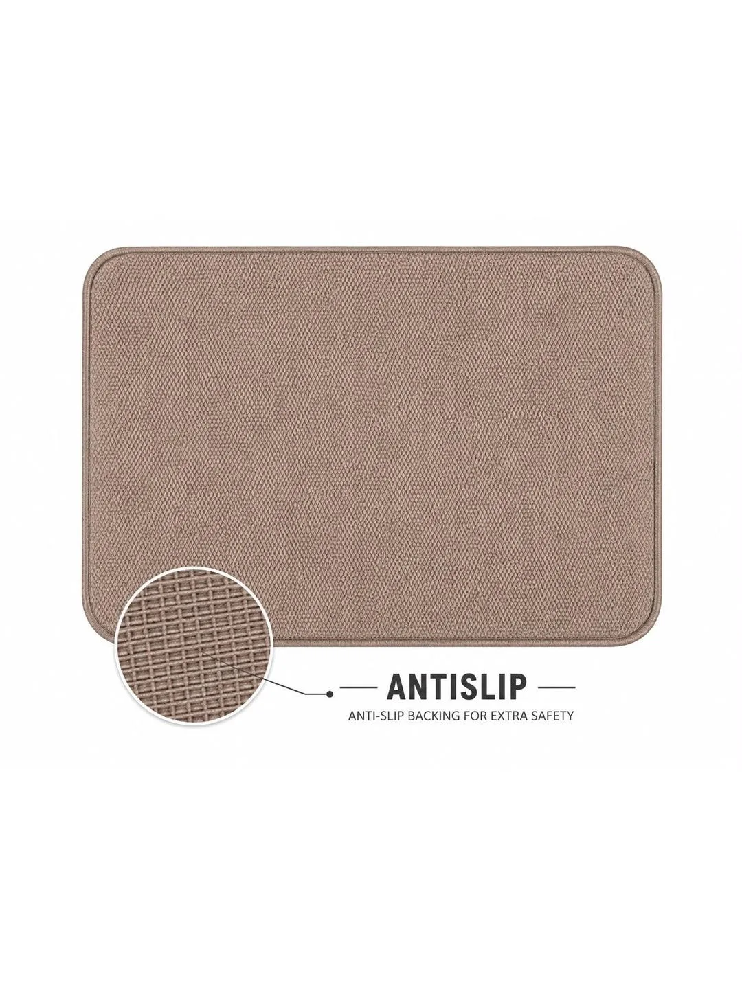 Charcoal Marble Print Anti-Skid Doormat 60 x 40 cm in charcoal, full view