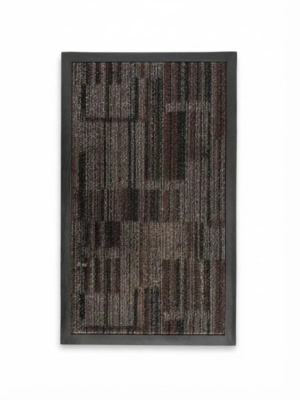 Espresso Patchwork Rubber-Border Doormat 75 x 45 cm in espresso brown, styled at the entrance
