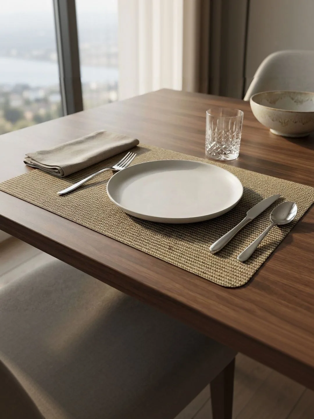 Taupe Woven placemats 46 x 30 cm, alternate view